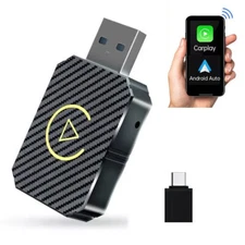 2 in1 Wireless Carplay Android Auto Adapter WiFi BT Auto Connect Mini USB Dongle