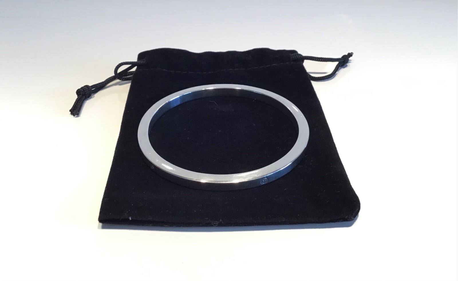 Exquisite Solid Silver Exterior Hallmarked Bangle - image 1