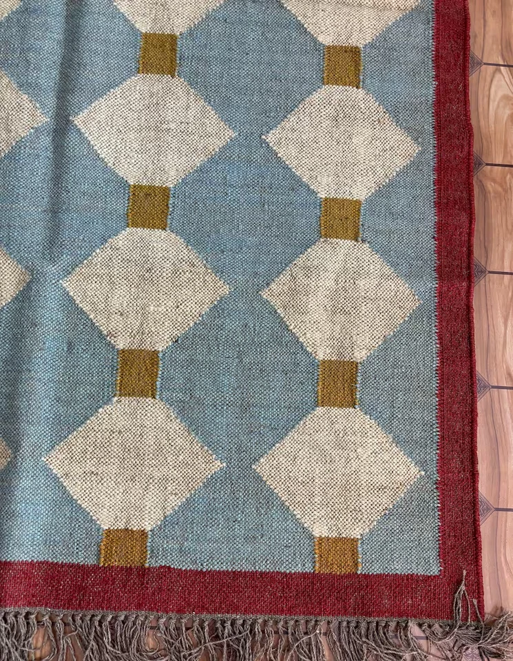 Kilim Rug Natural Handwoven Wool Jute Rug Carpet Teraditional Kilim Vintage Rug - Image 4 of 4