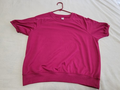 Just Be Pink Short Sleeve Sweatshirt Top Womens Large - Picture 9 of 12