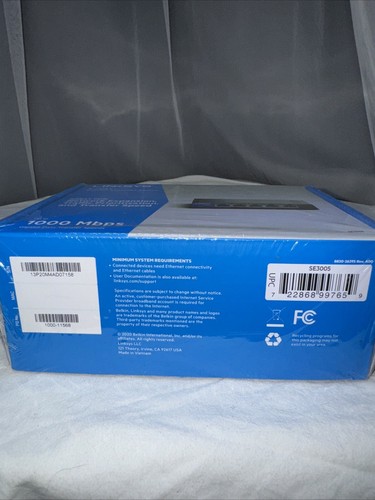 Linksys 5 Port Gigabit Ethernet Switch - Black/Blue SE3005 Sealed NIB - Picture 4 of 4