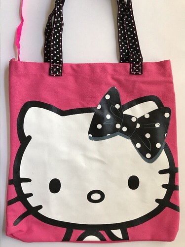 HELLO KITTY Kinder Mädchen Canvas Strandtasche Geschenktasche mit Sonnenbrille und Beutel Sanrio - Bild 5 von 7