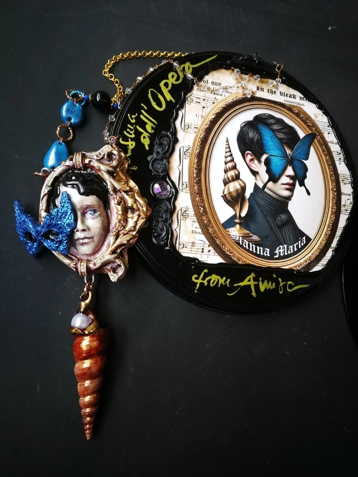 Fantasma de la Ópera Bisutería Muñeca Cabeza Colgante Actor Teatro Máscara Dije Foto 2 de 4