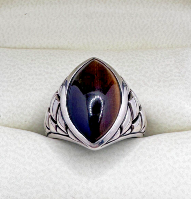 Sally C Treasures SX Sterling Silver Tiger's Eye Ring Sz 6 [064 Sally C Treasures SX Sterling Silver Tiger's Eye Ring Sz 6 [064