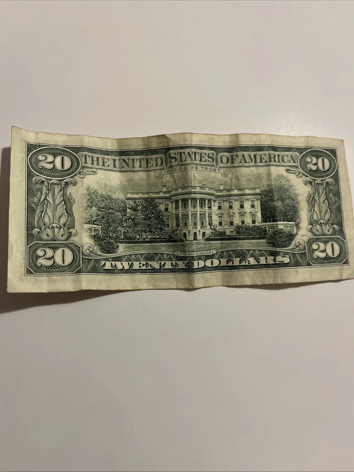 Vintage 20 Dollar Bill Series 1993 Antique Circulated Bill with Serial Number - Image 2 of 4