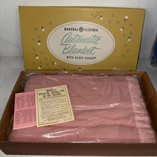 VTG 1960s General Electric Cambridge Automatic Twin Blanket Rose Pink NEW Rare