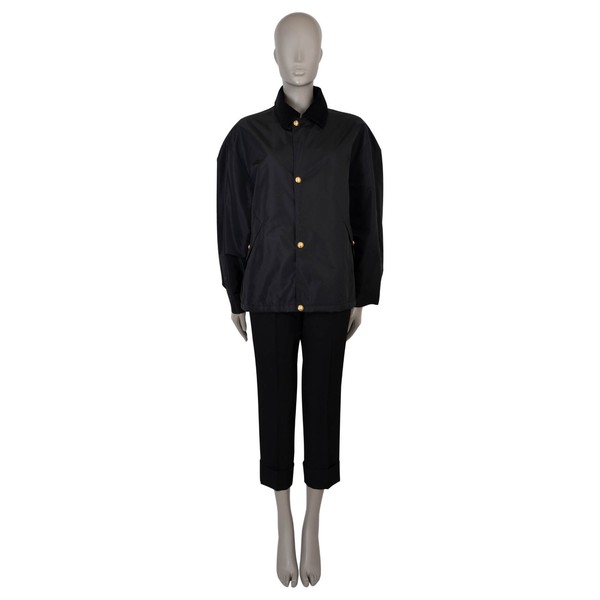 Celine Schwarze Nylon Jagdjacke Größe 42 L