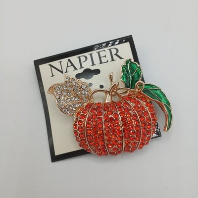 Napier Autumn Pumpkin Pin Brooch