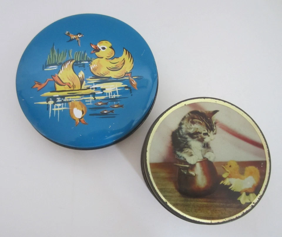 2 Vintage Sweet / Toffee Tins. Edward Sharp's Cat Tin and Cute Ducks Tin - Image 2 of 4