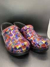 Dansko Women's 8.5 Professional Color Block Patent Leather Size 39 Nursing Clogs