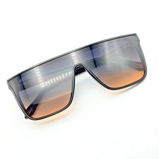 Quay Sunglasses Nightfall 75491 Black Flat Top Shield Frame Coral Gradient Lens