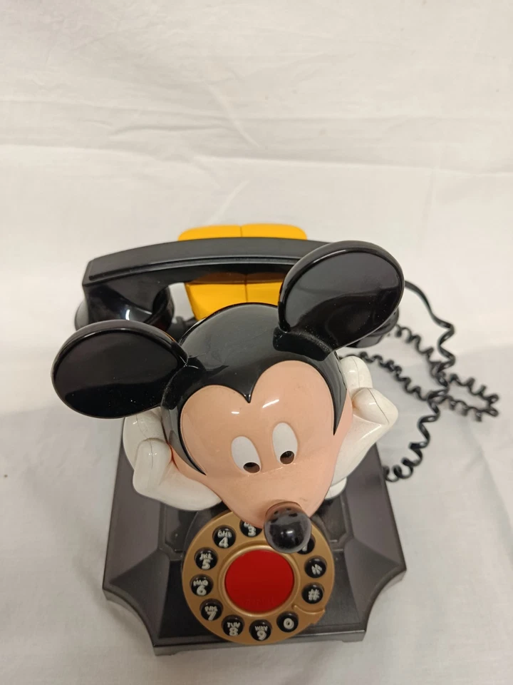 VTG Disney Mickey Mouse Desk Telephone TeleMania Corded Landline Boxed TESTED  - Image 2 of 4