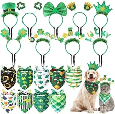 18 Pcs Dog Headband Bandanas Costume Triangle Pet Scarf Adjustable Head... 