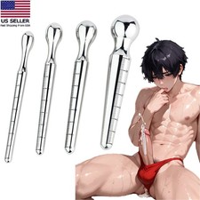 Stainless Steel Male Penis Plug Urethral Sounding Dilator Solid Penis Stretcher