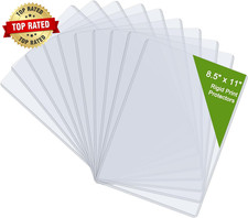 8.5" X 11" Hard Plastic Sheet Protectors, Rigid Print Protectors, Clear Waterpro