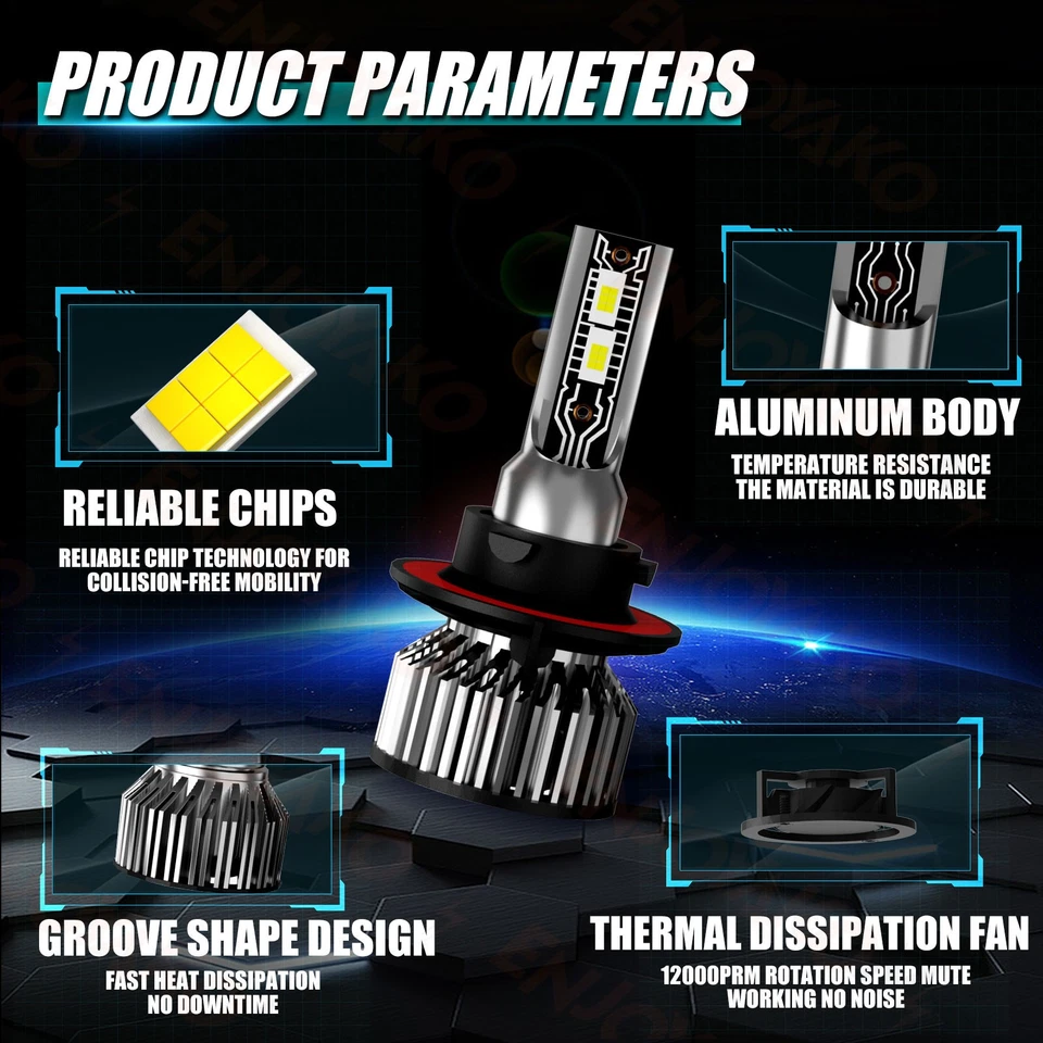 Faro LED antiniebla haz alto/bajo 6500 k para Dodge Ram 2500 2006-2010 Foto 2 de 4