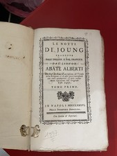 1786 Le Notti di Young Napoli 2 volumes trad Abate Alberti complete