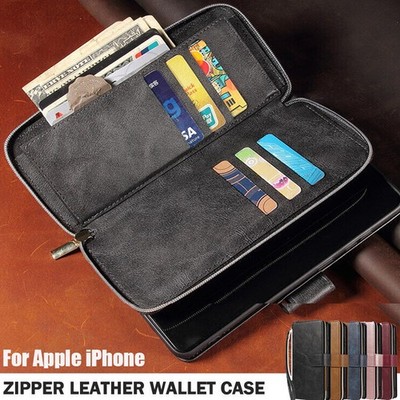For iPhone 17 16 15 14 13 12 11 Pro/Max XS SE/8 Wallet Case Leather Flip Cover