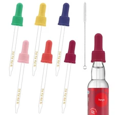 6PK Glass Dropper Pipettes Compatible w/ SodaStream Bubly Bubbly Drops Flavors