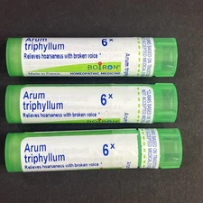 Lot 3 Boiron Arum Triphyllum 6X 80 Pellet, Free Shipping