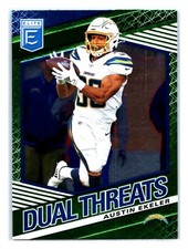 Austin Ekeler 2020 Donruss Elite Dual Threats Green #2 Los Angeles Chargers