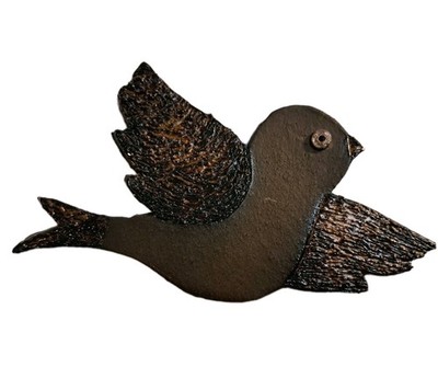 Vogel aus Ton,  handgemacht, schöne Deko, Vintage, ca. 22,5 cm lang