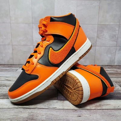 Nike Dunk High Retro University Black Safety Orange Sneaker DR8805-002 Mens Size