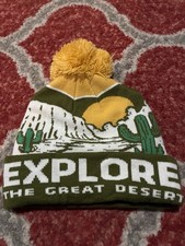 National Park Fun Explore The Great Desert Outdoors Warm Winter Pom Pom Beanie