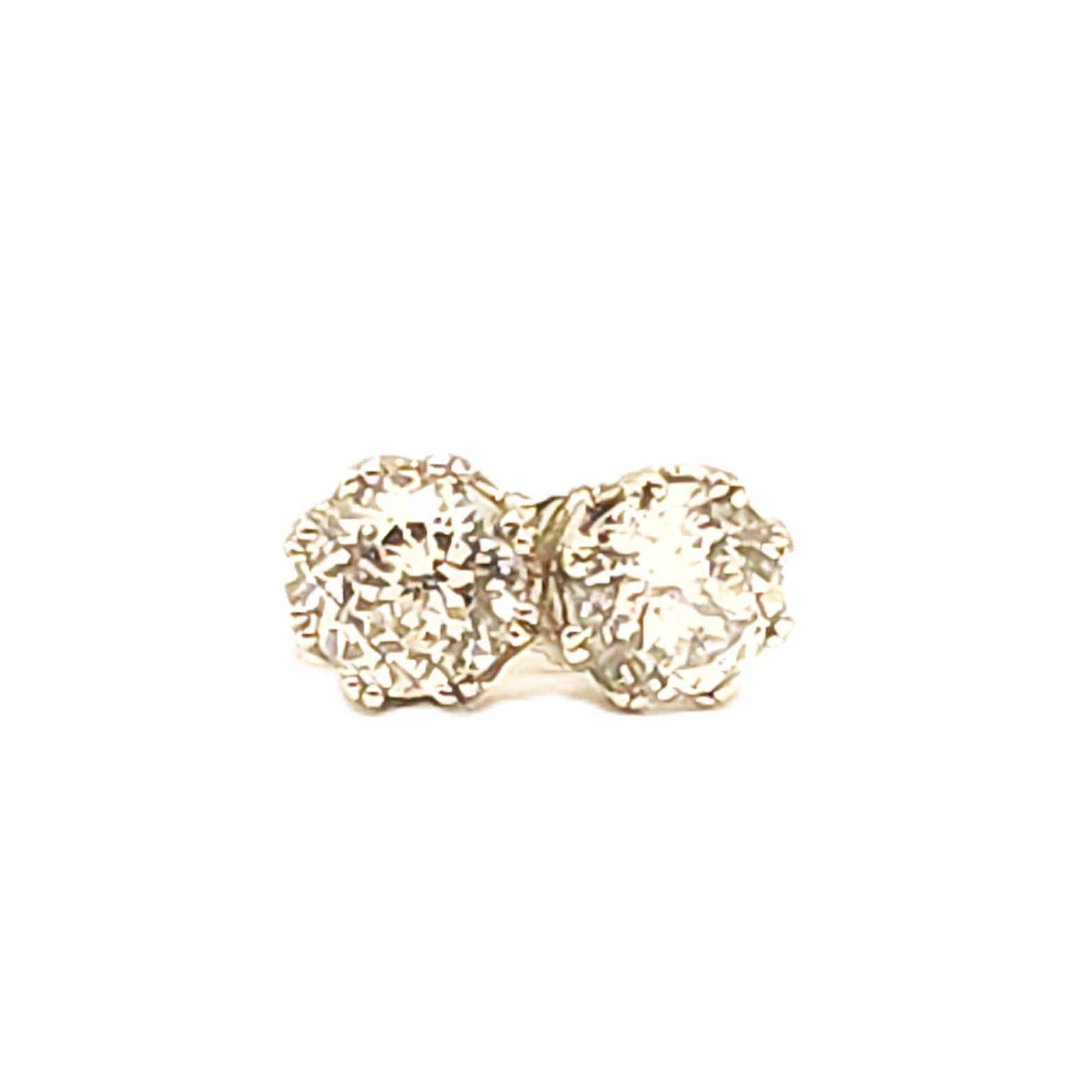 Sterling Silver Round Cathedral Stud Earrings - image 1