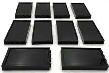 Lego 10 New Black Door Frame and Glass for Window 1 x 4 x 6 Town City Pieces