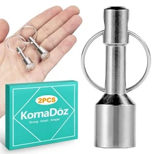 2-Pack Duty Neodymium Keychain Magnet with Quick Release, Detachable Silver 