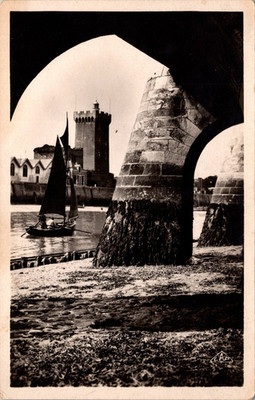 RPPC Port Entrance Les Sables d'Olonne France Unposted Real Photo Postcard E10