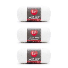 Red Heart with Love White Yarn - 3 Pack of 198g/7oz - Acrylic - 4 Medium Wor...