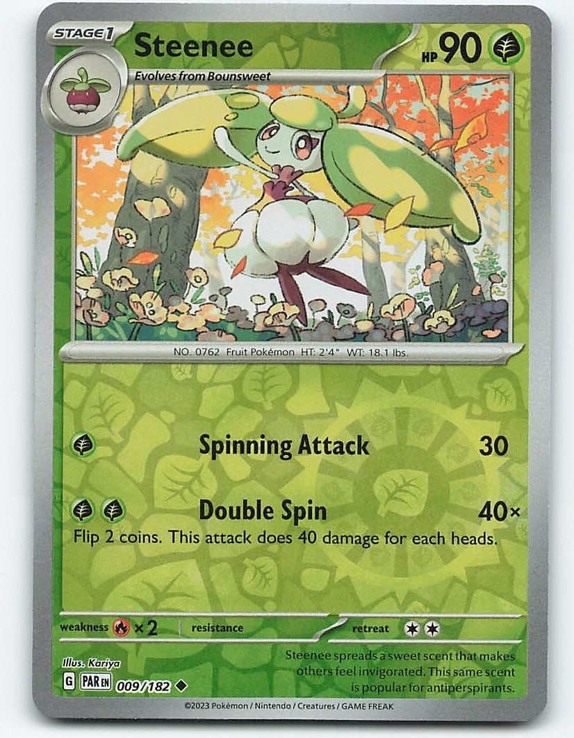 Steenee #009/182, Reverse Holo Pokemon card