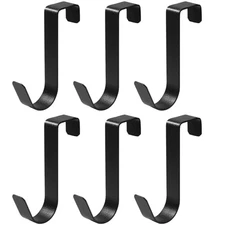 Over The Cabinet Door Hooks Towel Hook Over Bathroom Frameless 6 Pack Black