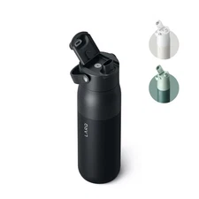 23 Ounce Obsidian Black Stainless Steel Water Bottle with Leak Proof Cap