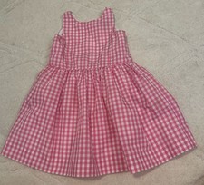 Polo Ralph Lauren Girls Pink White Check Back Buttons Dress Size 4T
