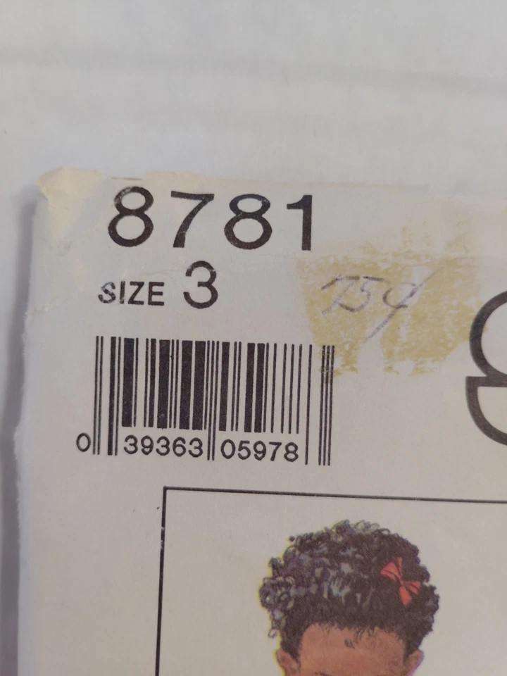 Overalls Sundress Jumper Dress Shorts 3 3T Simplicity 8781 Sewing Pattern Cut - Image 2 of 4