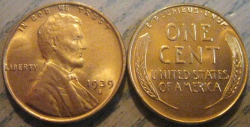 1939-S Choice / Gem BU Lincoln Cent From Original Bank Roll With Full Luster  ~