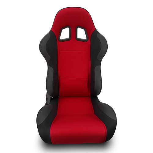 2 x RED PINEAPPLE FABRIC/PVC LEATHER LEFT/RIGHT RACING CAR SEATS + SLIDER - Picture 6 of 8