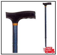 Lightweight Aluminum Adjustable Walking Cane with Derby-Top Handle for Men a