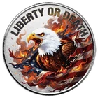 1 oz Silver Liberty or Death Colorized .999 Silver Bullion Round #A659