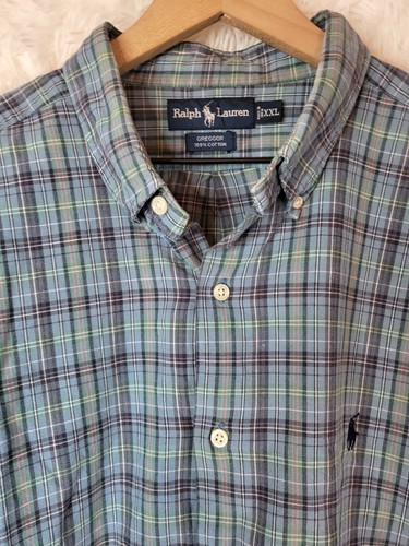 RALPH LAUREN GREGOR Men's Long Sleeve Shirt Size XXL 2XL PLAID VINTAGE GOOD COND - Picture 7 of 12