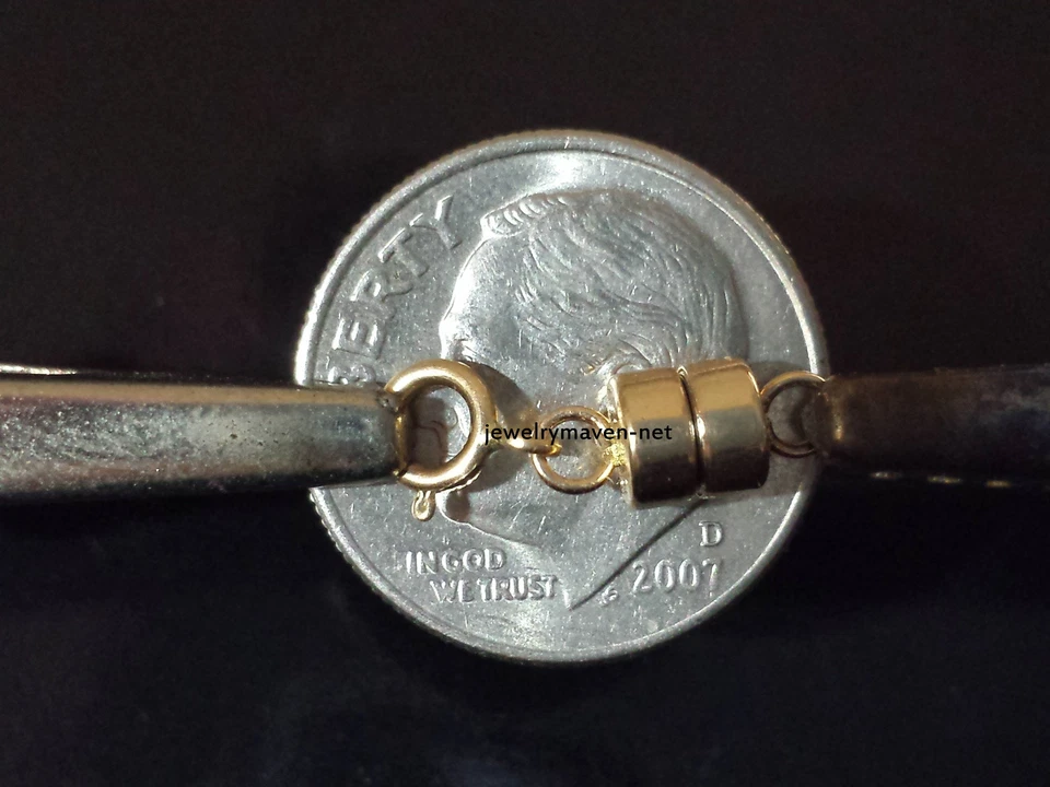 6mm SPRING RING 4.5mm 14k MAGNETIC CLASP Converter Extender Yellow SOLID Gold - Image 3 of 4