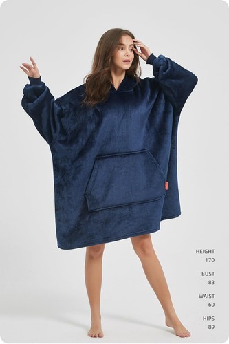 Oversized Hoodie Blanket, Sherpa & Fleece Wearable Blanket Hoodies for Women Men - Picture 30 of 43