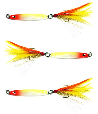 Feather Fash Jigs 1oz Bass Pike Cod Mackerel Salmon Pike Trolling Sea  Lures