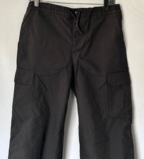 NIKE Black Nylon Mesh Lining Straight Legs Windbreaker Cargo Pants Size S 4-6 