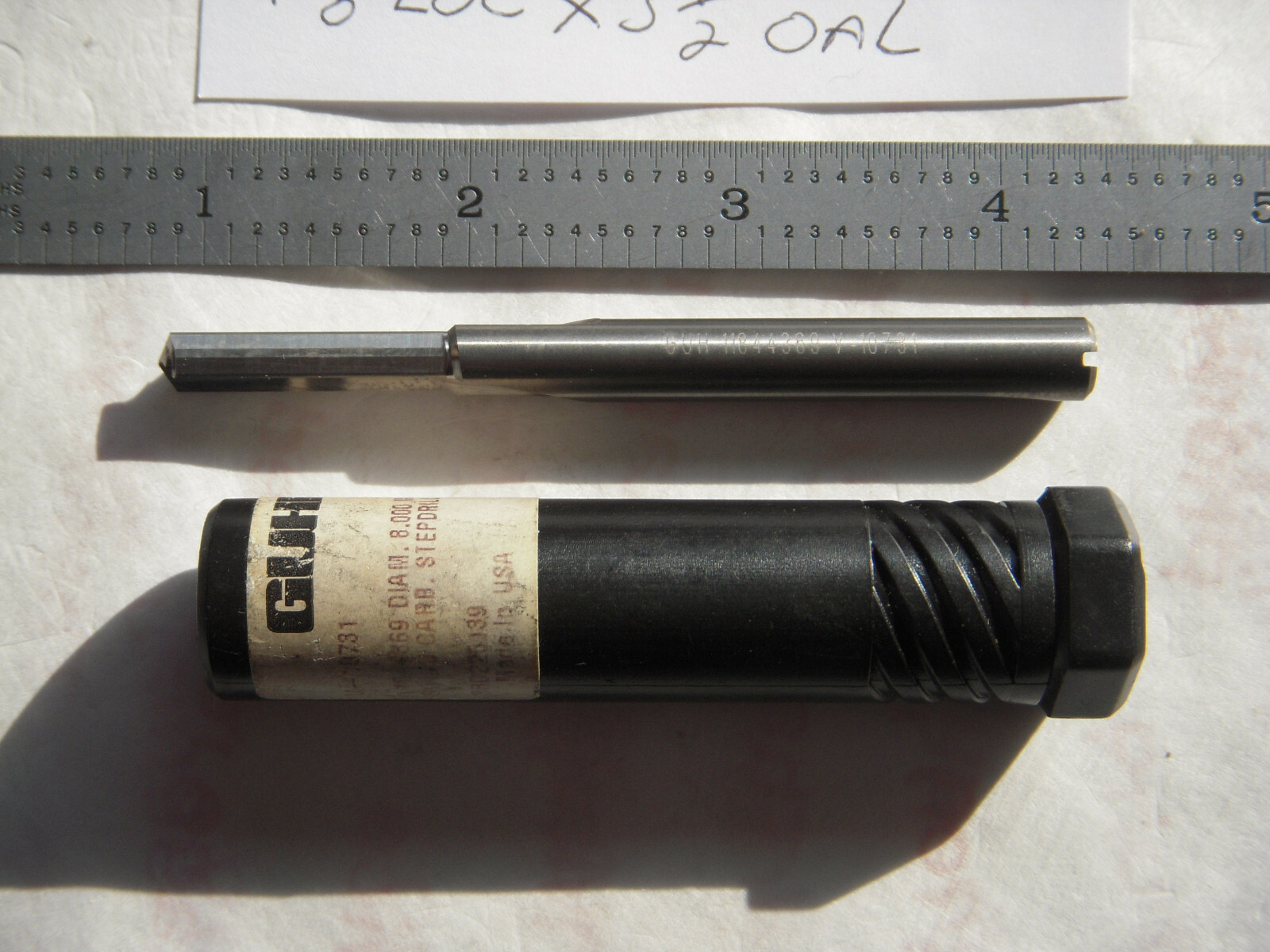 NEW GUHRING SOLID CARBIDE STEP DRILL 8MM SHANK X 8MM X .259" PILOT