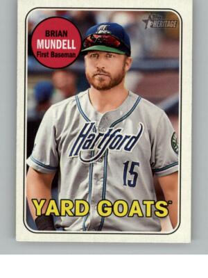 2018 Topps Heritage Minor League Brian Mundell 119 Hartford Yard Goats ...