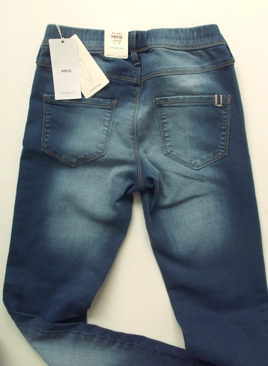 BNWT MANGO MNG PITI Blue Denim Stretch Skinny Jegging Jeans UK Size 6 L28" thumbnail 4